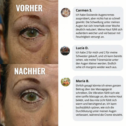 Creme mit rotem Licht für die Augenpartie